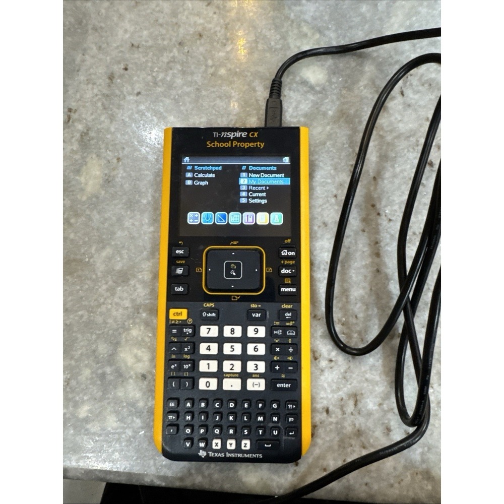Texas Instruments TI-Nspire CX Graphing Calculator School Property Yellow 2014